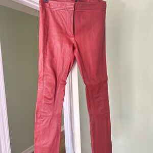 Theory purple leather pants with zipper on the sides